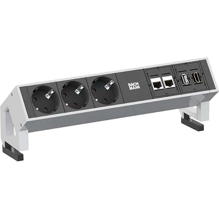 Bachmann Tischsteckdose Desk Fach X Usb X Lan X Hdmi Wei