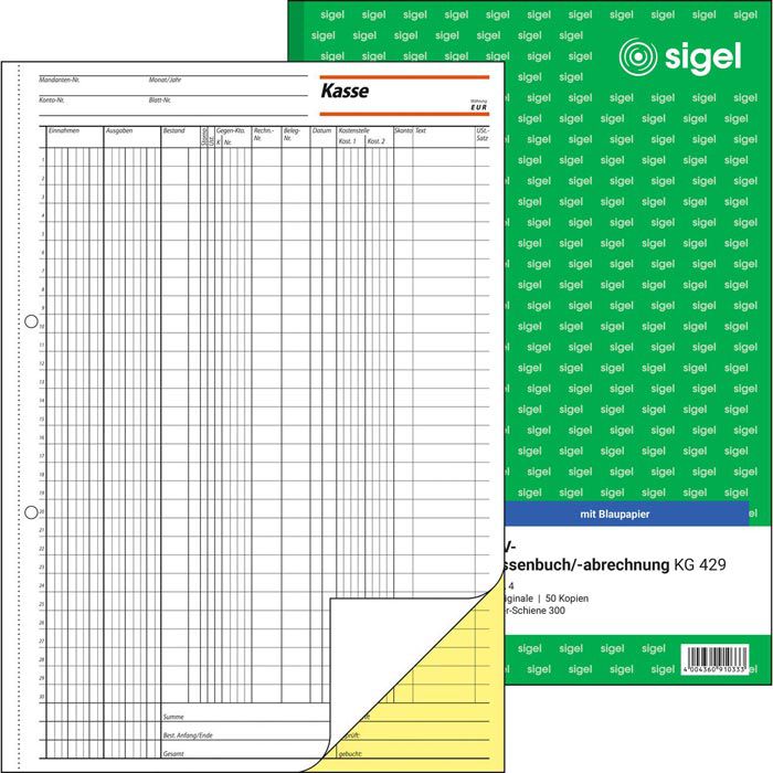 Sigel Kg A Kassenbuch Kassenabrechnung B Ttcher Ag