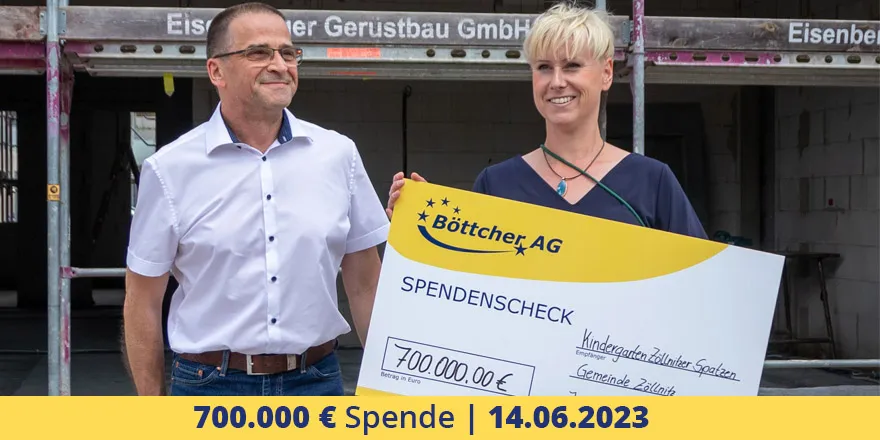 Richtfest für Kindergarten in Zöllnitz: Böttcher AG spendet 700.000€