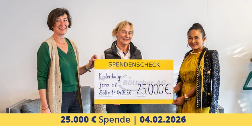 Böttcher AG spendet 25.000 Euro an Kinderdialyse Jena e.V.