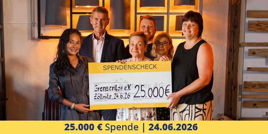 Böttcher AG spendet 25.000 Euro an Grenzenlos e.V. für neuen Betreuungsdienst – „Die Helfenden“
