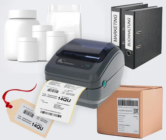 Etikettendrucker Labeldrucker Etiketten Übersichtsgrafik