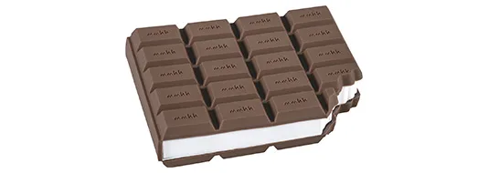 Haftnotizen in Schokoladen-Form