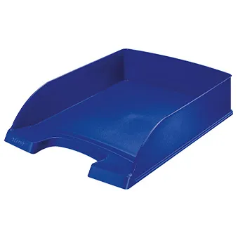 blaue Briefablage von Leitz