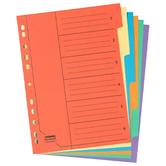 Trennblätter mit Register in verschiedenen Farben