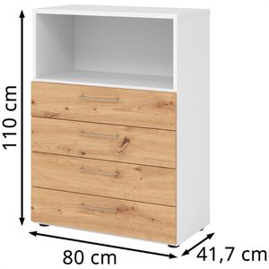 Produktbild für Kombischrank Hammerbacher Serie 9 Advanced, asteiche / weiß