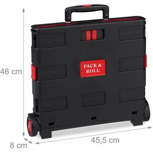 Produktbild für Einkaufstrolley Relaxdays schwarz / rot, klappbar