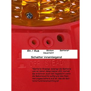 Produktbild für Warnleuchte UvV UVWARN-31, orange, mit 180° LED