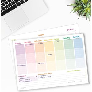Produktbild für Tischkalender paper&amp;you 8264-6, Rainbow, Wochenkalender quer
