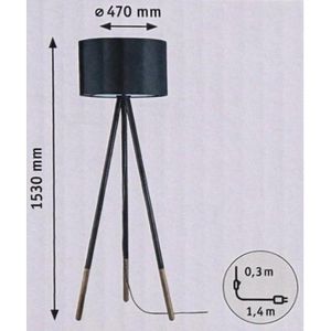 Produktbild für Stehlampe Paulmann Neordic Rurik, grau, 153 cm