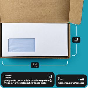 Produktbild für Briefumschläge Netuno weiß, DIN lang