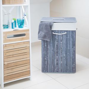 Produktbild für Wäschekorb Relaxdays grau, mit Deckel