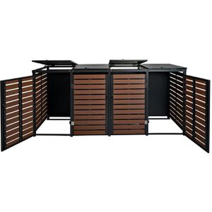 Produktbild für Mülltonnenbox Mendler HWC-K14, WPC/Metall