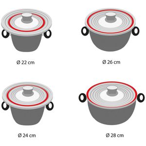 Produktbild für Topfdeckel STONELINE 19769 mit Silikonring, Universaldeckel