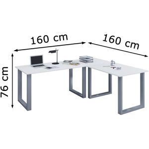 Produktbild für Schreibtisch VCM Lona, 915248, weiß / silber