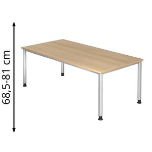 Produktbild für Schreibtisch Hammerbacher H-Serie, eiche / silber