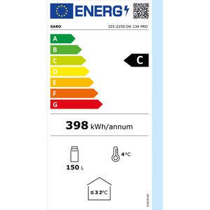 Produktbild für Getränkekühlschrank Saro DK 134 Pro mit Glastür, abschließbar