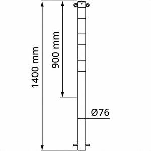 Produktbild für Absperrpfosten Schake 476B/2, 2 Ösen, rot/weiß, aus Metall