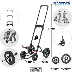 Produktbild für Einkaufstrolley Andersen Quattro Shopper Malit, rot, klappbar