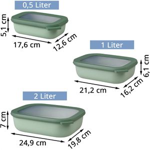 Produktbild für Frischhaltedose Mepal Cirqula eckig, aus Kunststoff