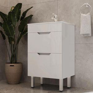 Produktbild für Waschtisch Vicco Clayton, stehend, weiß hochglanz