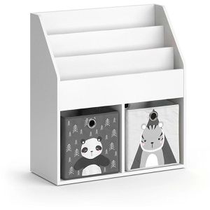 Produktbild für Bücherregal Vicco Luigi, weiß, mit 2 Faltboxen