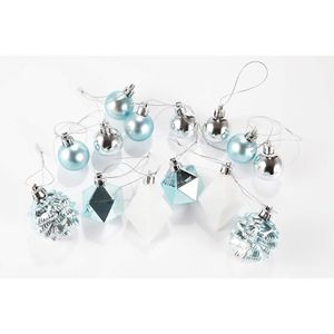 Produktbild für Weihnachtskugeln Heitmann-Deco türkis/silber/weiß