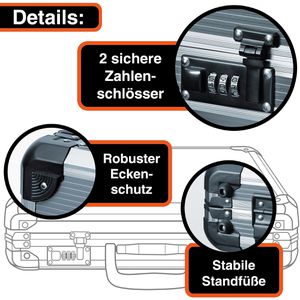 Produktbild für Transportkoffer YPC TitanCase M, abschließbar, aus Aluminium