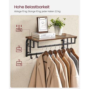 Produktbild für Wandgarderobe Vasagle LCR12BX, Metall / Holz
