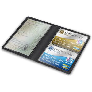 Ausweisetui Fintie schwarz, aus Kunstleder