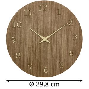 Produktbild für Wanduhr TFA 60.3072.23, Holz, analog, Quarzuhr