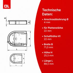 Produktbild für Kabeldurchlass Oskar-Lehmann KDE, 88,5 mm, rund