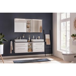 Produktbild für Badregal Fackelmann Oxford 83322, aus Glas / Holz, weiß