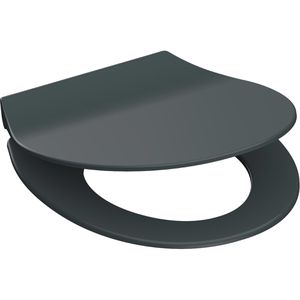 Produktbild für WC-Sitz Schütte Slim Anthrazit 82704, oval, aus Duroplast