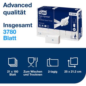 Produktbild für Papierhandtücher Tork Xpress Advanced, 120398, H2, 2-lagig
