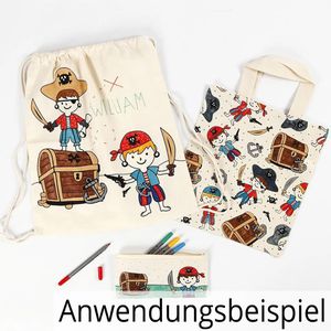 Produktbild für Turnbeutel Creativ-Company Piraten, hellnatur, für Kinder