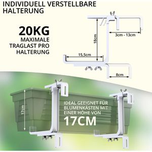 Produktbild für Blumenkastenhalterung Plastard FE-00510, weiß