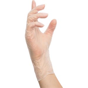 Produktbild für Einmalhandschuhe NITRAS-MEDICAL Vinyl PF, transparent, 100 St.