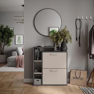 Produktbild für Schuhschrank Vicco Orlando, anthrazit / greige