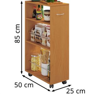 Produktbild für Nischenregal VCM Tusal, 916895, buche, mit Rollen