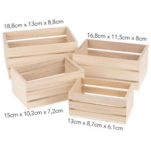 Produktbild für Holzkiste Ideen-mit-Herz 013461, Paulowniaholz, Set