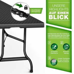 Produktbild für Klapptisch tillvex TVGTR02, aus Kunststoff