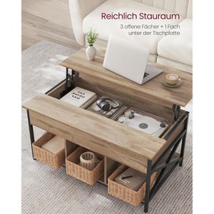 Produktbild für Couchtisch Vasagle LCT205K50, Holz / Metall, kamelbraun