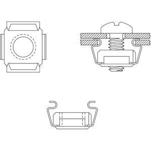 Produktbild für Käfigmuttern LogiLink AC0111, verzinkter Stahl, M6