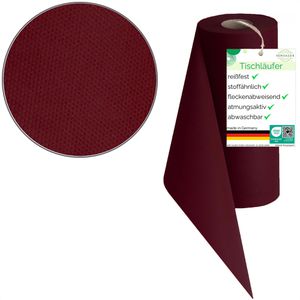 Sensalux Tischläufer 69704994, waschbar, bordeaux, aus Vliesstoff, auf Rolle, 30 cm x 25 m