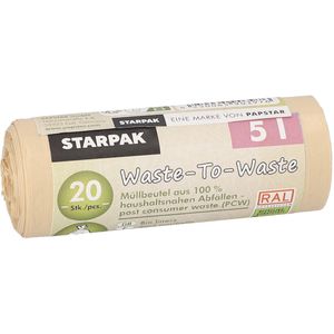 Müllbeutel Papstar Waste-To-Waste, 5 Liter