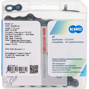 Produktbild für Fahrradkette KMC Z7, 114 Glieder