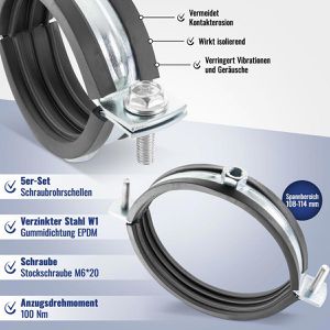 Produktbild für Rohrschelle Poppstar 1011143, Schraubrohrschelle, Set