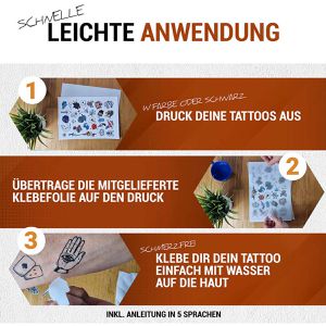 Produktbild für Transferpapier Skullpaper Leuchttattoo Laser, A4