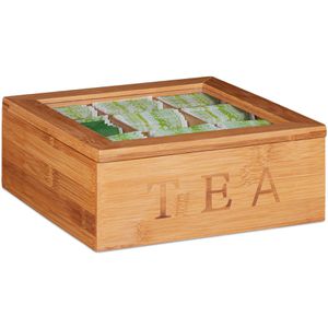 Produktbild für Teebox Relaxdays 10024614, für Teebeutel, natur, aus Bambus